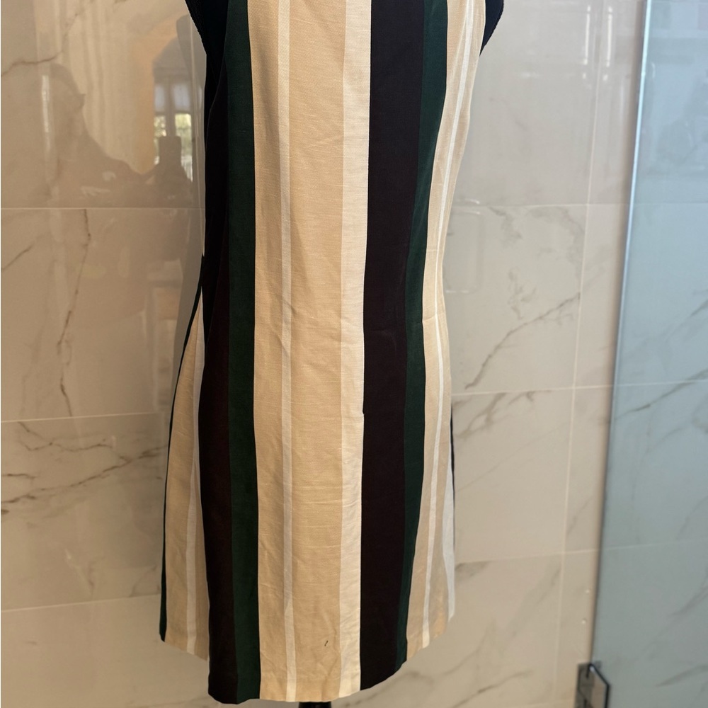 Ann Taylor Black, Green, and Cream Mini Dress